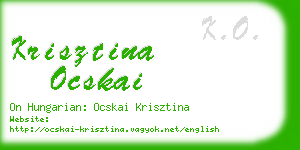 krisztina ocskai business card